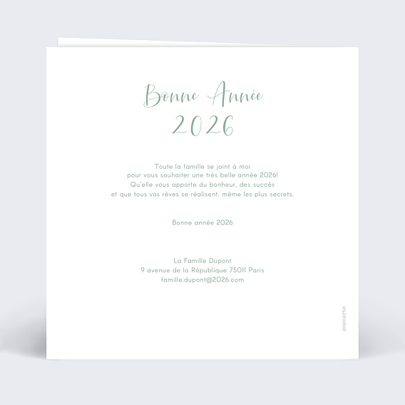 Carte de voeux Découpe Cadre Dentelle Verso