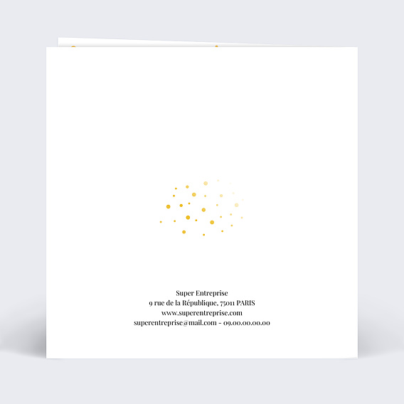Carte de vœux entreprise Pois Bonne Année Dorure Verso