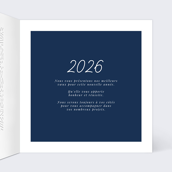 Carte de vœux entreprise Découpe Flocons Intérieur Droit