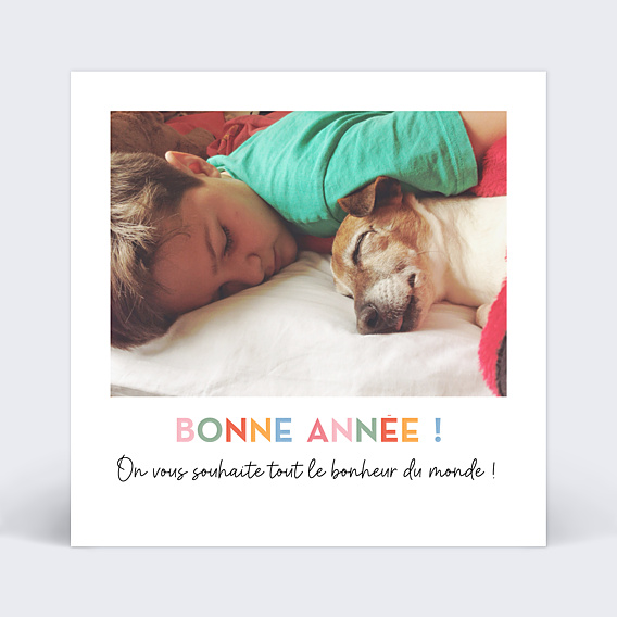 Carte de Voeux Particuliers Lettres colorées