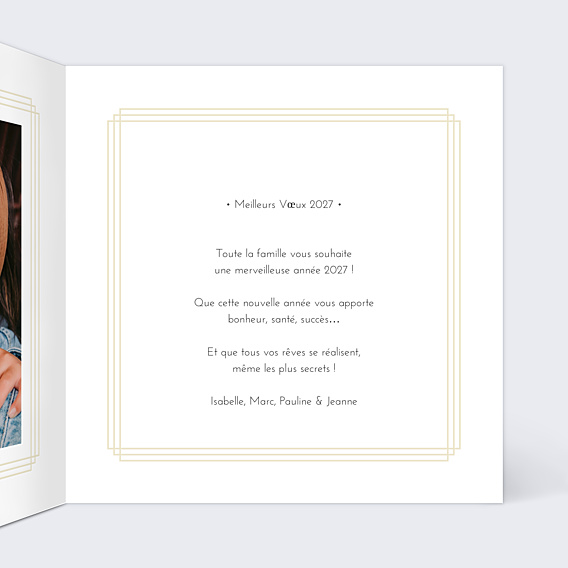 Carte de Voeux Particuliers Dorure cadre multiphoto