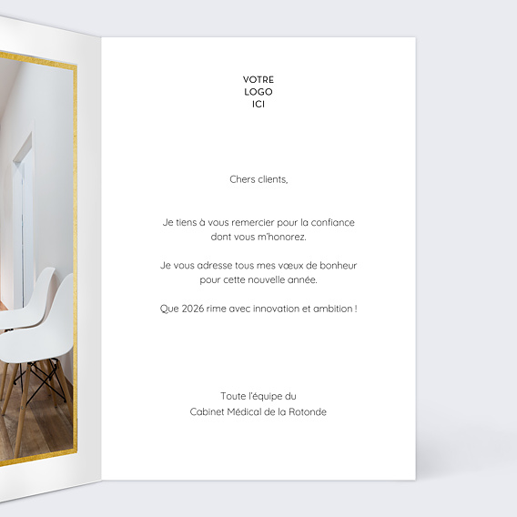 Carte de vœux entreprise Cabinet Médical Intérieur Droit