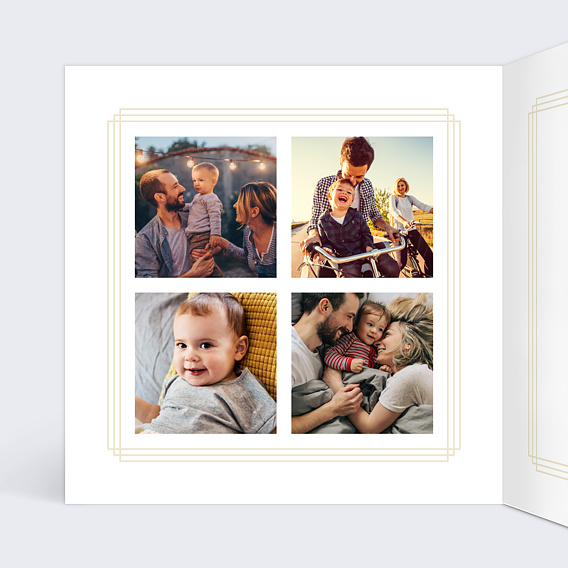 Carte de voeux Cadre Gravure Dorure Intérieur Gauche