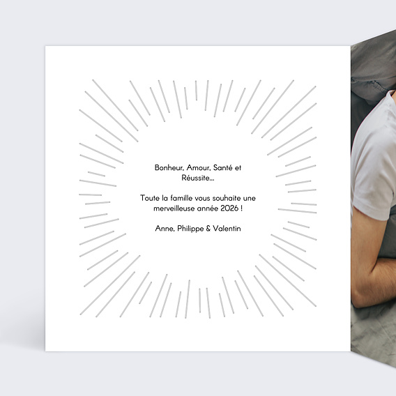 Carte de voeux Découpe Lumière Intérieur Gauche