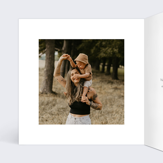 Carte de voeux Dorure Cadre 4 photos Intérieur Gauche