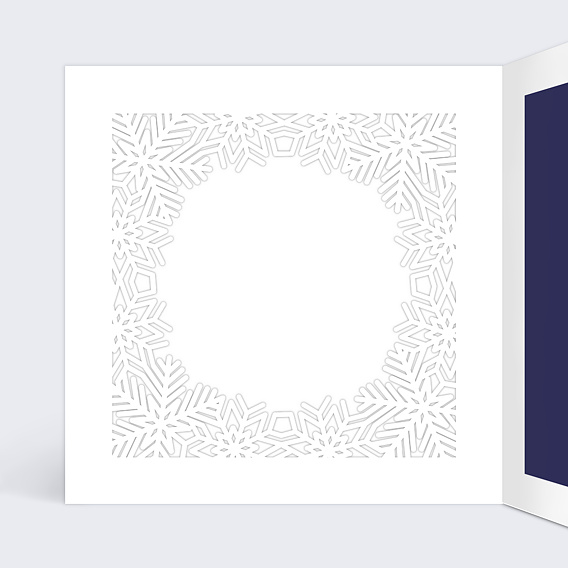 Carte de vœux entreprise Découpe Flocons Intérieur Gauche