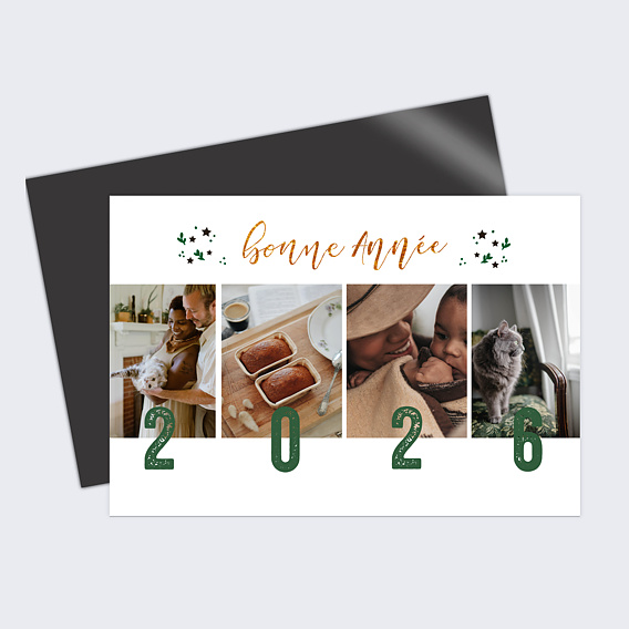 Carte de voeux Feuilles étoilées