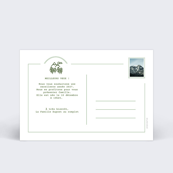 Carte de Voeux Particuliers Montagne Vintage