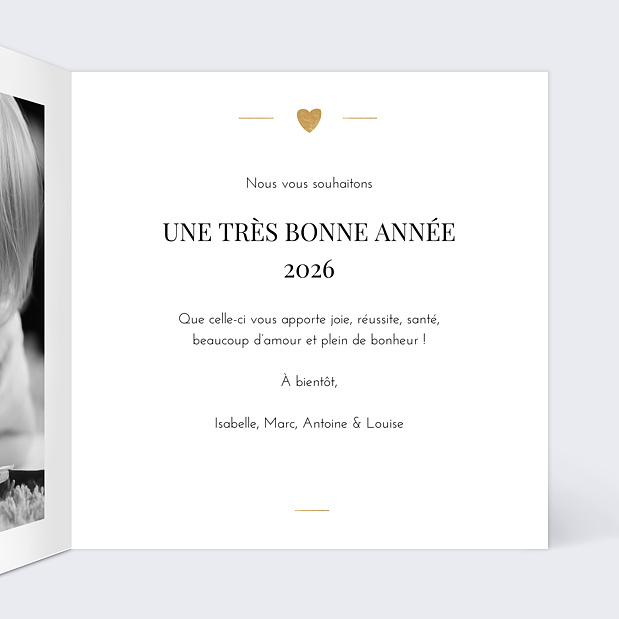 Carte de voeux Jeu typographique Intérieur Droit