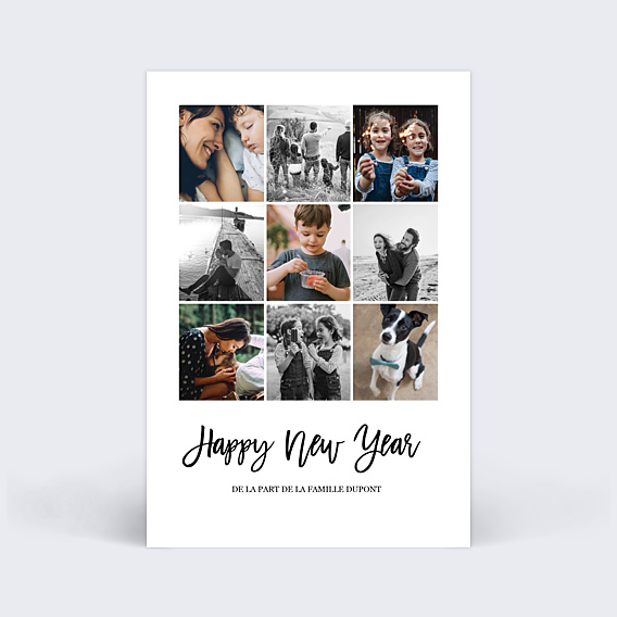 Carte de Voeux Particuliers Multiphoto Chic