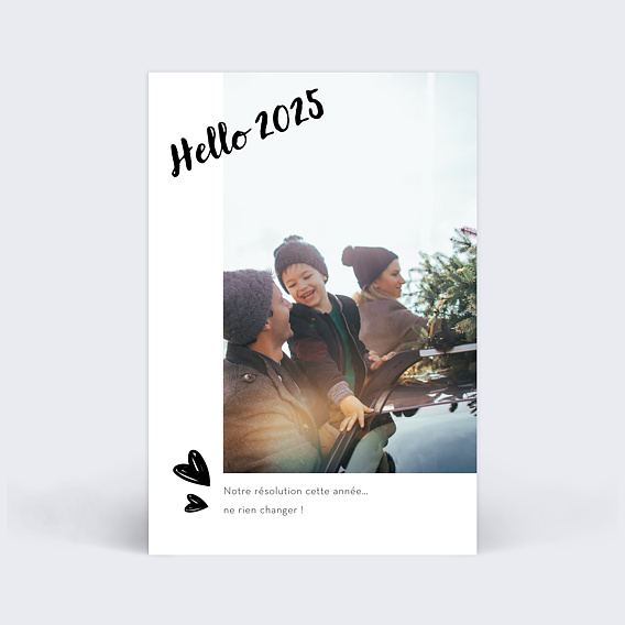 Carte de voeux Cadre Blanc Avec Coeur