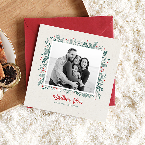 Carte de voeux Cadre Photo Festif Après 1