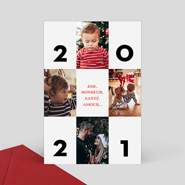 Carte de Voeux Particuliers Joli damier