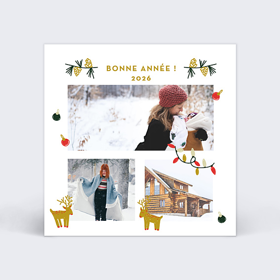 Carte de Voeux Particuliers Décorations de Noël