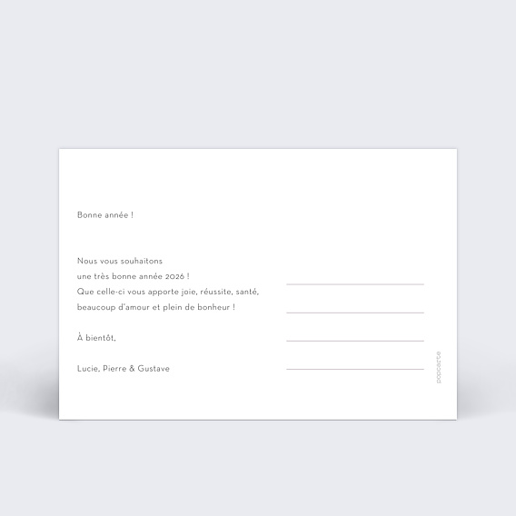 Carte de voeux Cadre Blanc Avec Coeur Verso