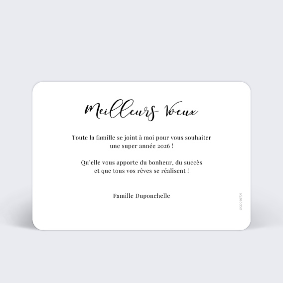 Carte de voeux Calligraphie Meilleurs Voeux Verso