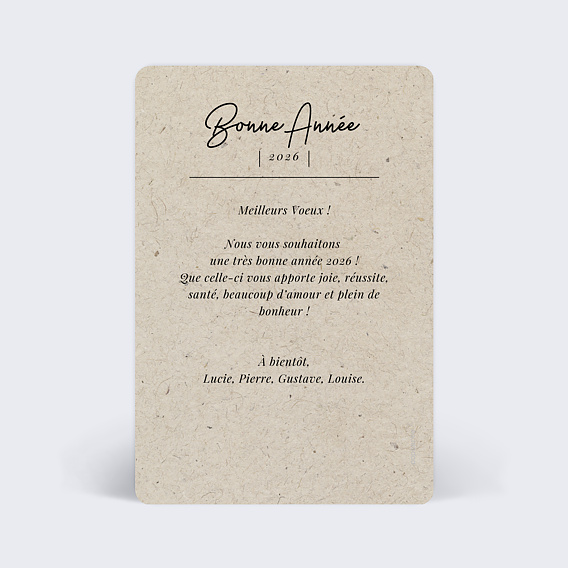 Carte de voeux Esprit chiné 2 photos Verso