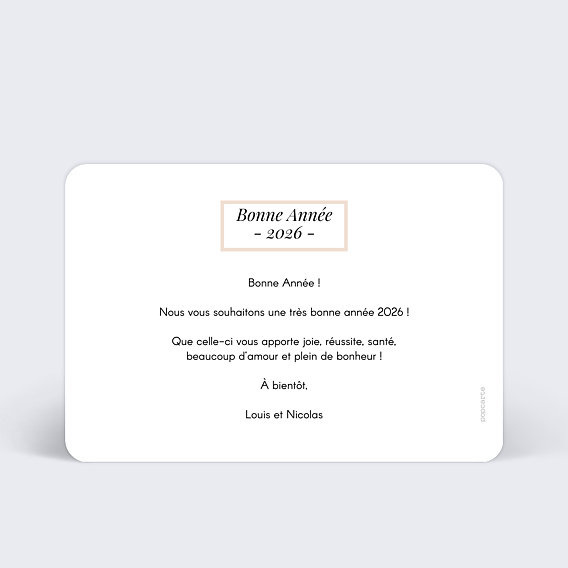 Carte de voeux Etiquette poudrée Verso