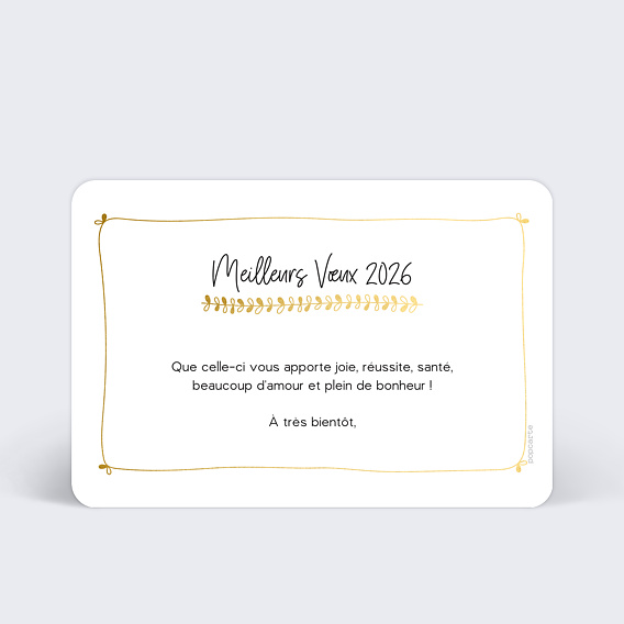 Carte de voeux Jolies Feuilles Verso