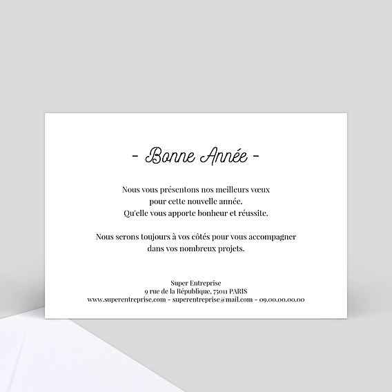 Carte de vœux entreprise Tirets Verso