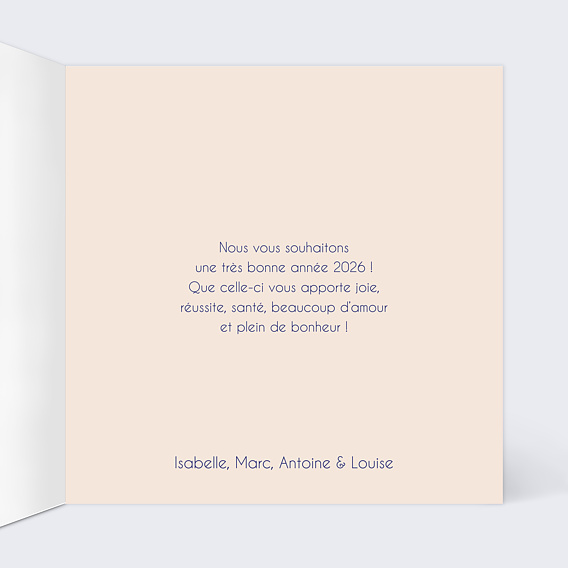 Carte de voeux Découpe - Bonne année  Intérieur Droit