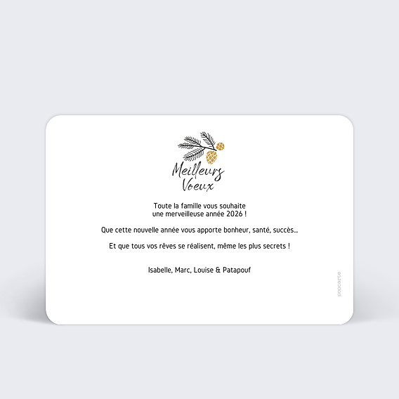 Carte de voeux Tampon couronne Verso