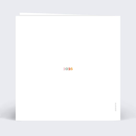 Carte de voeux Lettres colorées Verso