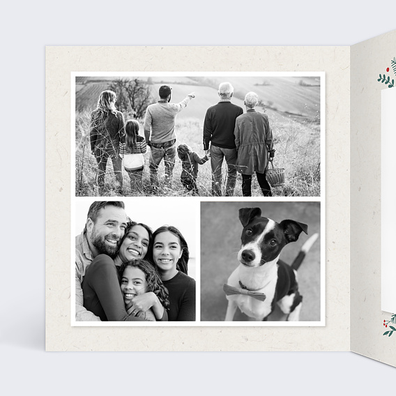 Carte de voeux Cadre Photo Festif Intérieur Gauche