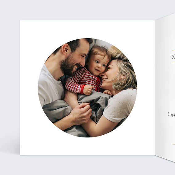 Carte de voeux Dorure couronne photo Intérieur Gauche