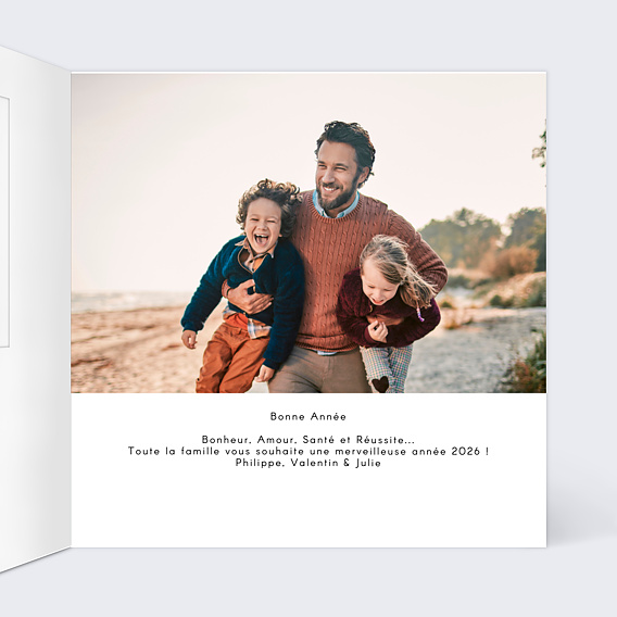 Carte de voeux Découpe Sapins enneigés Intérieur Droit