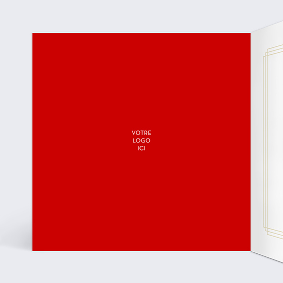 Carte de vœux entreprise Dorure cadre meilleurs voeux Intérieur Gauche