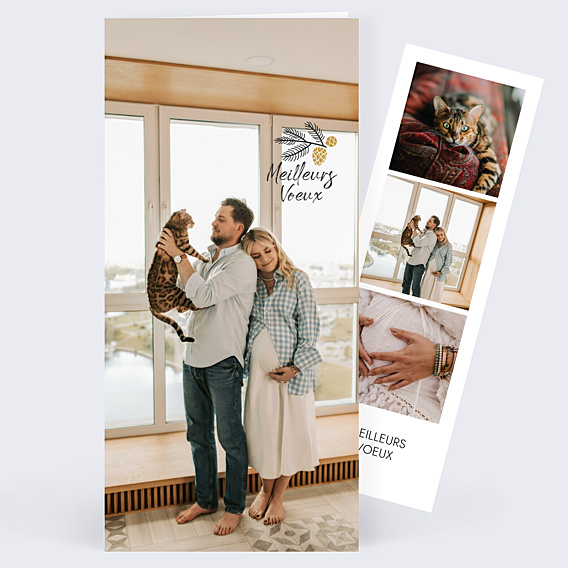 Carte de Voeux Particuliers Tampon couronne