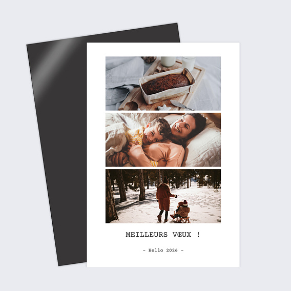 Carte de voeux Polaroïd 3 photos