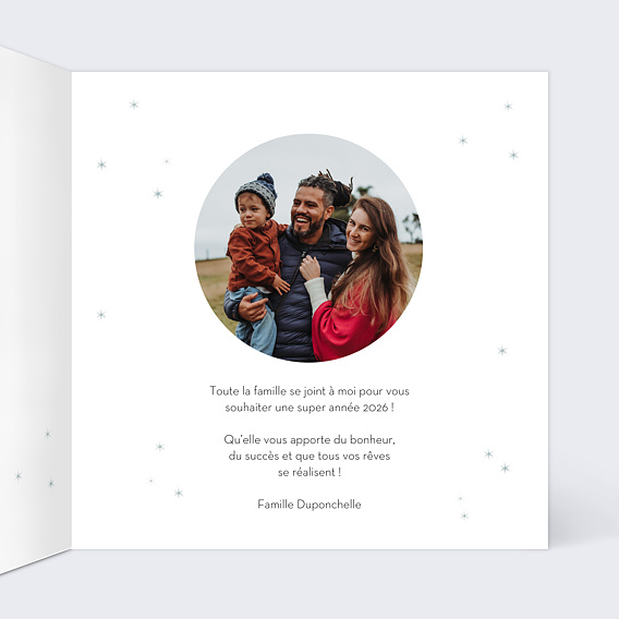 Carte de voeux Découpe Boule de Neige Intérieur Droit