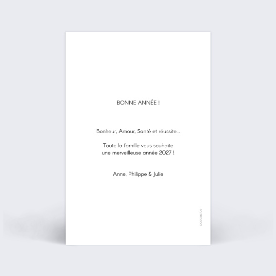 Carte de Voeux Particuliers Typographie cadre Bonne année