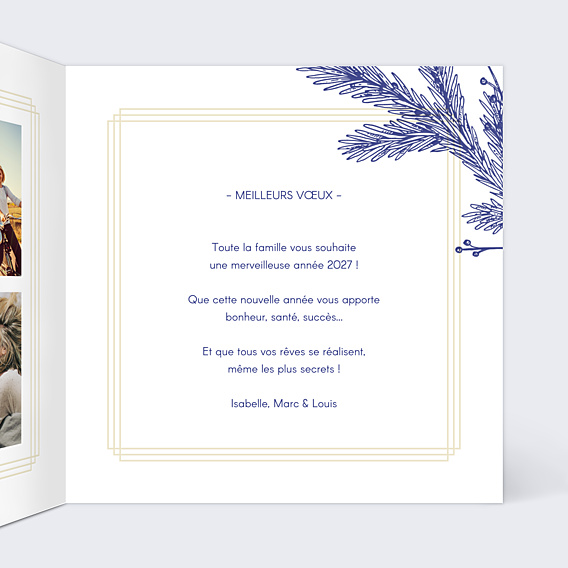 Carte de Voeux Particuliers Cadre Gravure Dorure