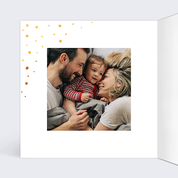 Carte de Voeux Particuliers Dorure pois bonne année