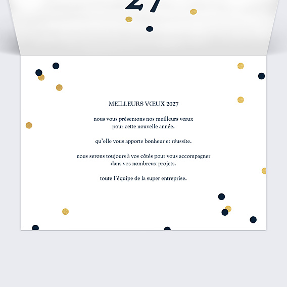 Carte de Voeux Entreprise Calendrier Pois