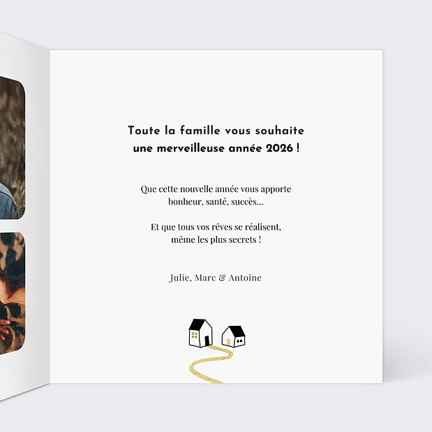 Carte de voeux Joli village Intérieur Droit