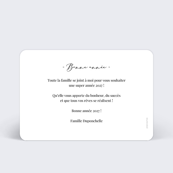 Carte de Voeux Particuliers Tirets Bonne Année