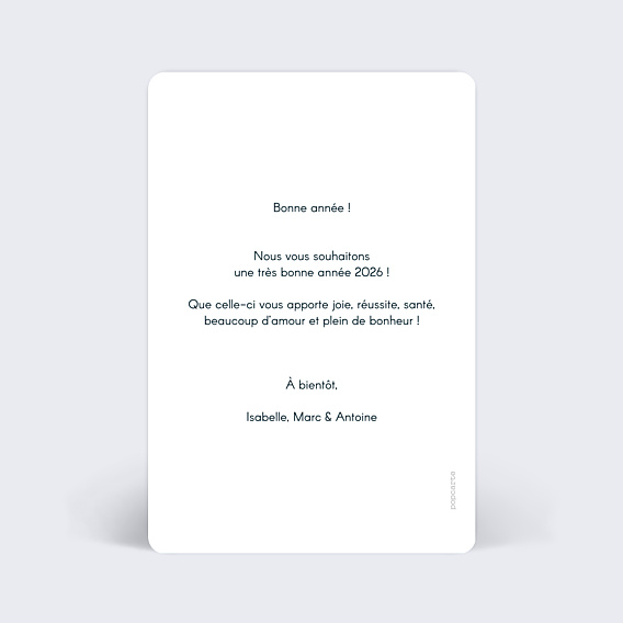 Carte de Voeux Particuliers Typographie Année