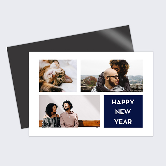 Carte de voeux Multiphoto Bleu