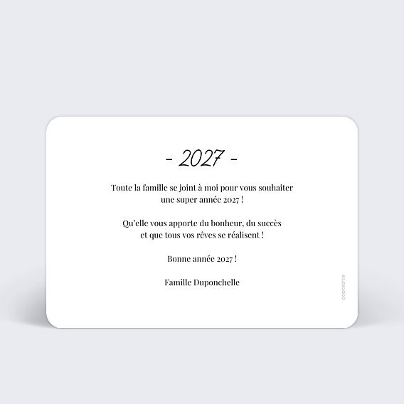 Carte de Voeux Particuliers Tirets Année