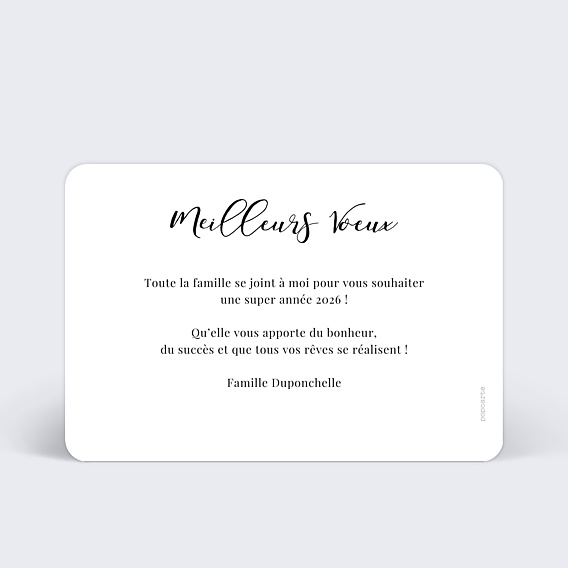Carte de Voeux Particuliers Calligraphie Année