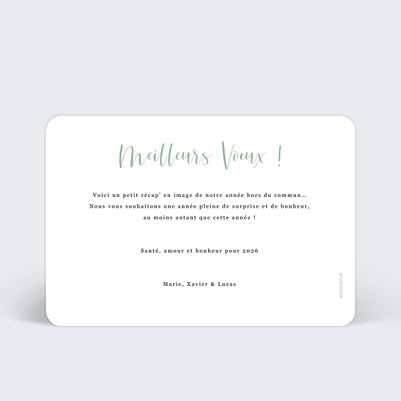 Carte de voeux Cinematic 2 photos Verso