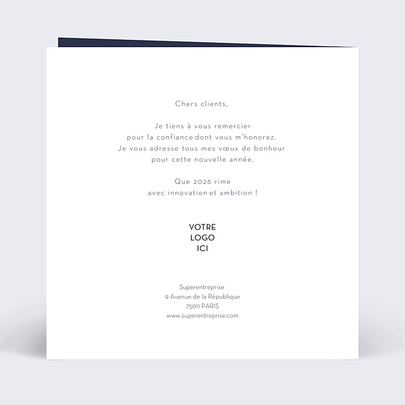 Carte de vœux entreprise Découpe Constellation Verso