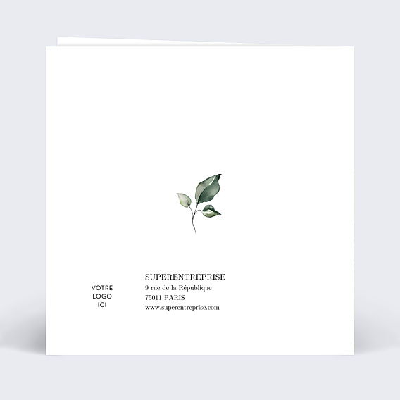 Carte de vœux entreprise Dorure Eucalyptus Verso