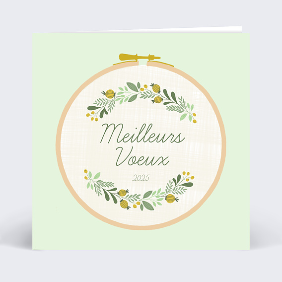 Carte de vœux entreprise Jolie Broderie