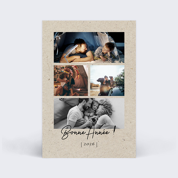 Carte de voeux Esprit Chiné 4 photos