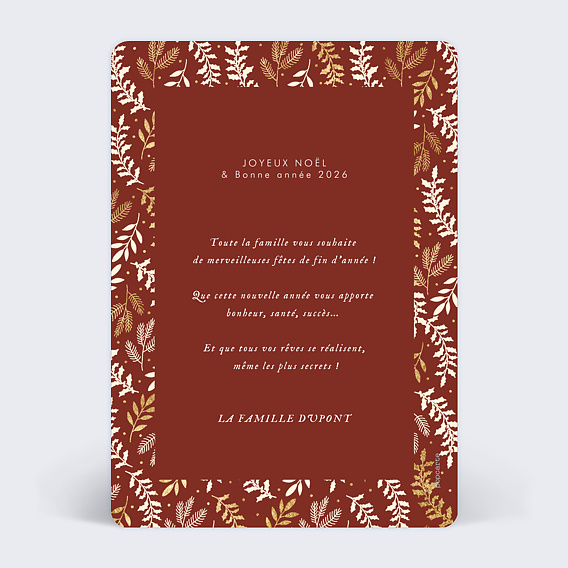 Carte de voeux Golden Jugnle Verso